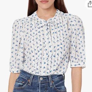 NWT Rebecca Taylor Floral Silk Blouse Sz M